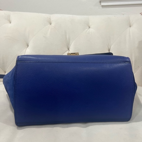 Celine Calfskin Suede Small Trapeze Indigo - Picture 5 of 11